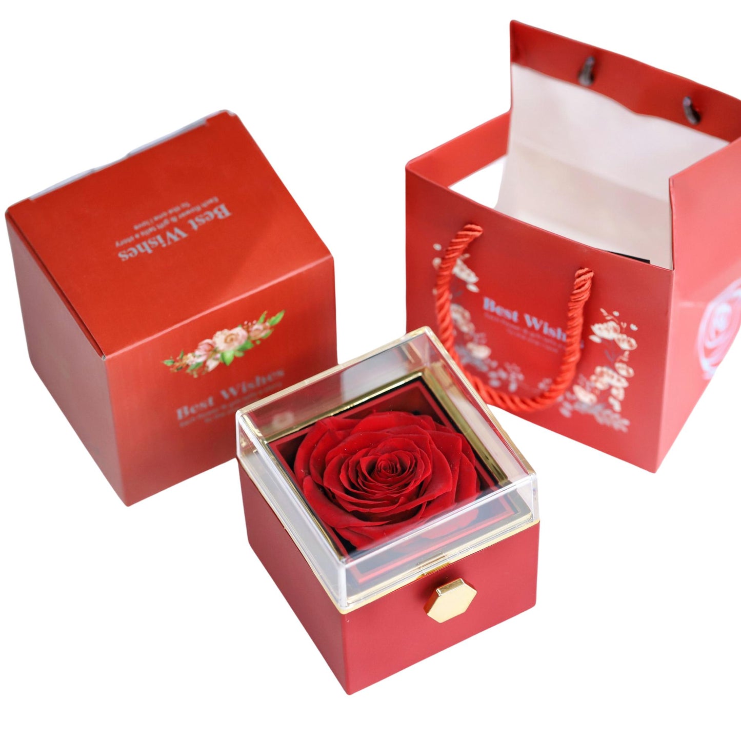 Rotating Forever Rose Jewelry Box