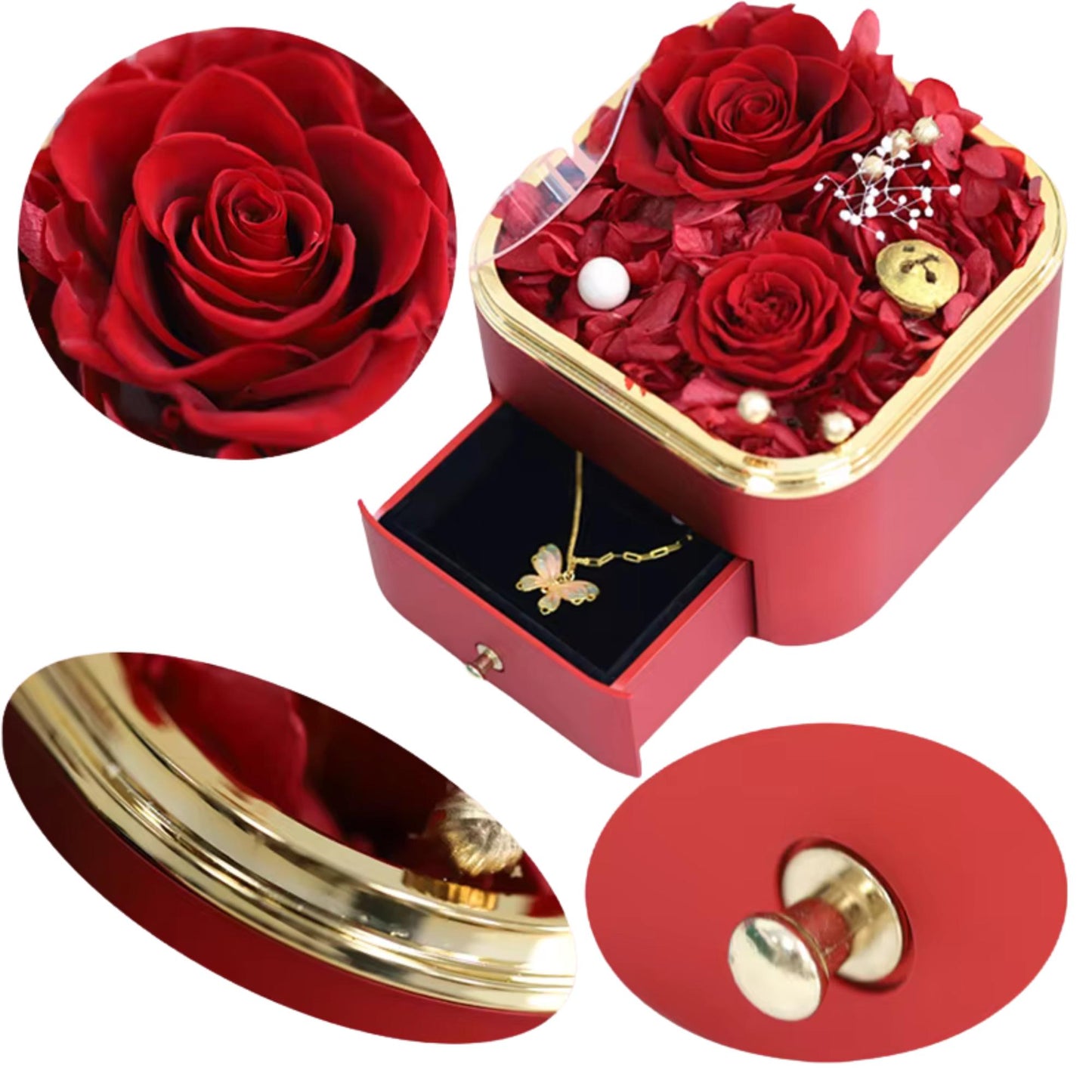 Preserved Flowers Jewelry Box