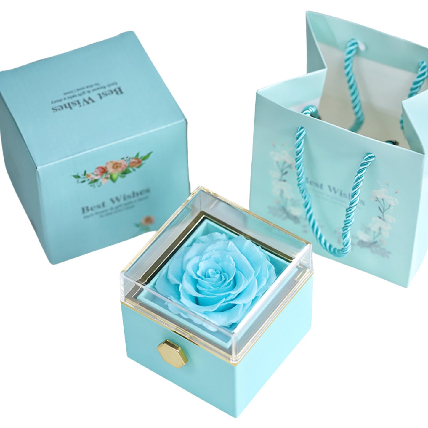 Rotating Forever Rose Jewelry Box