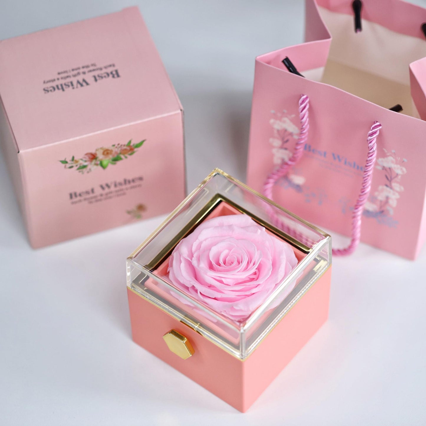Rotating Forever Rose Jewelry Box