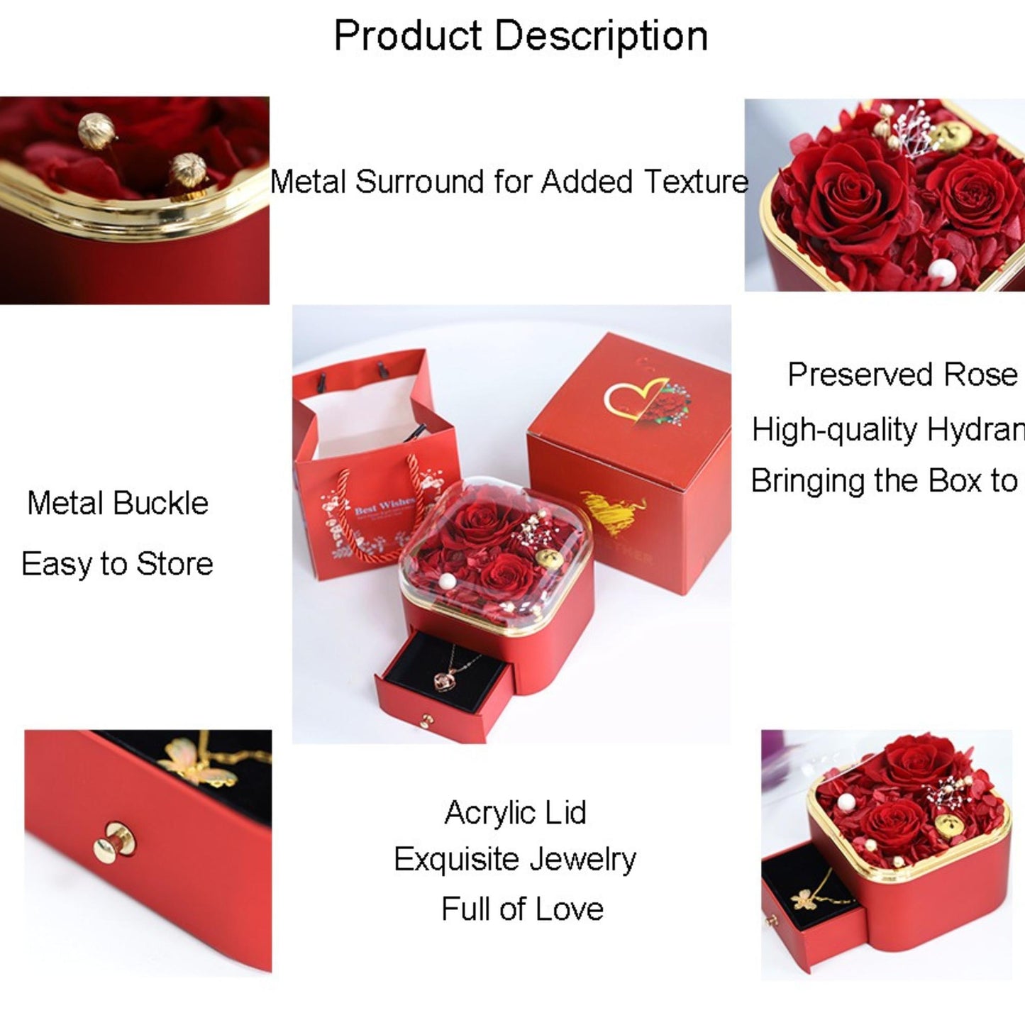 Preserved Flowers Jewelry Box