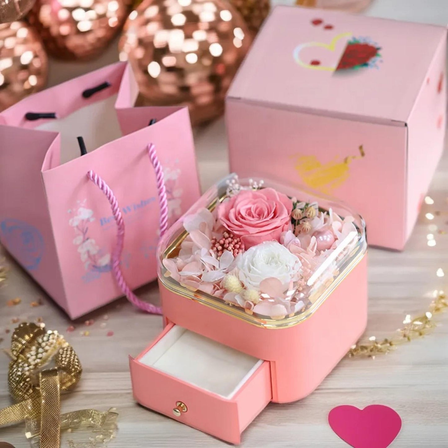Preserved Flowers Jewelry Box