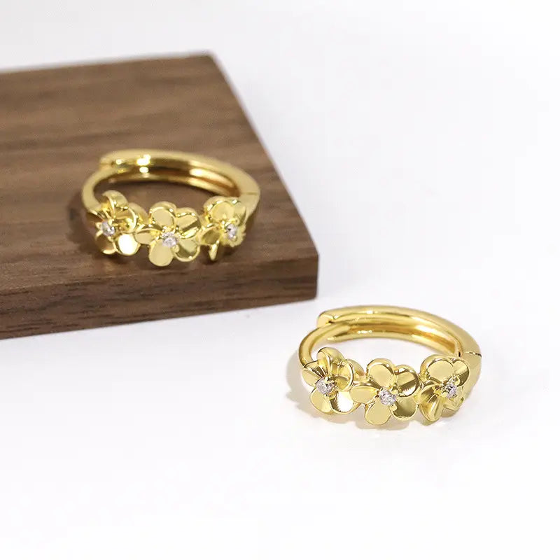 Floral Hoop Earrings