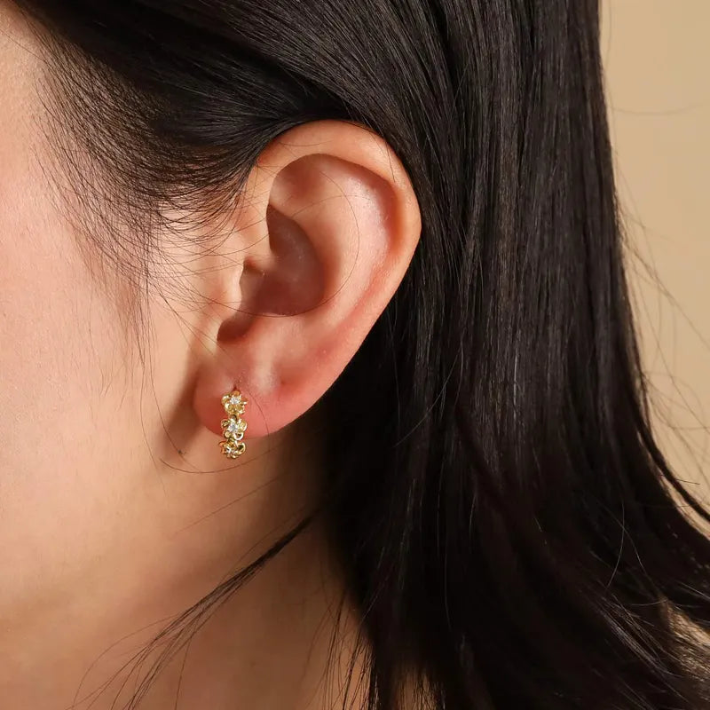 Floral Hoop Earrings