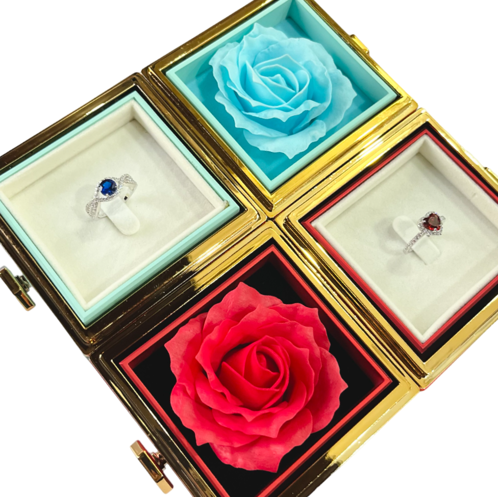 Rotating Forever Rose Jewelry Box