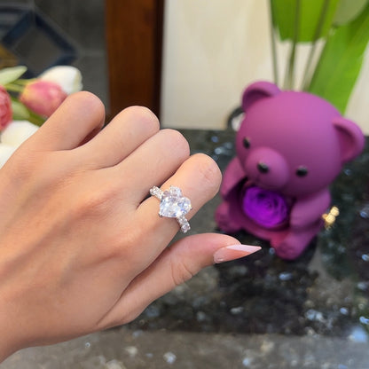 Diamond Heart Ring Purple Teddy Bear Gift Set