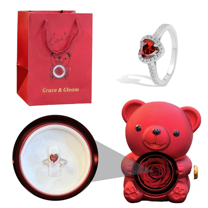 Elite Heart Ring Teddy Bear Gift Set
