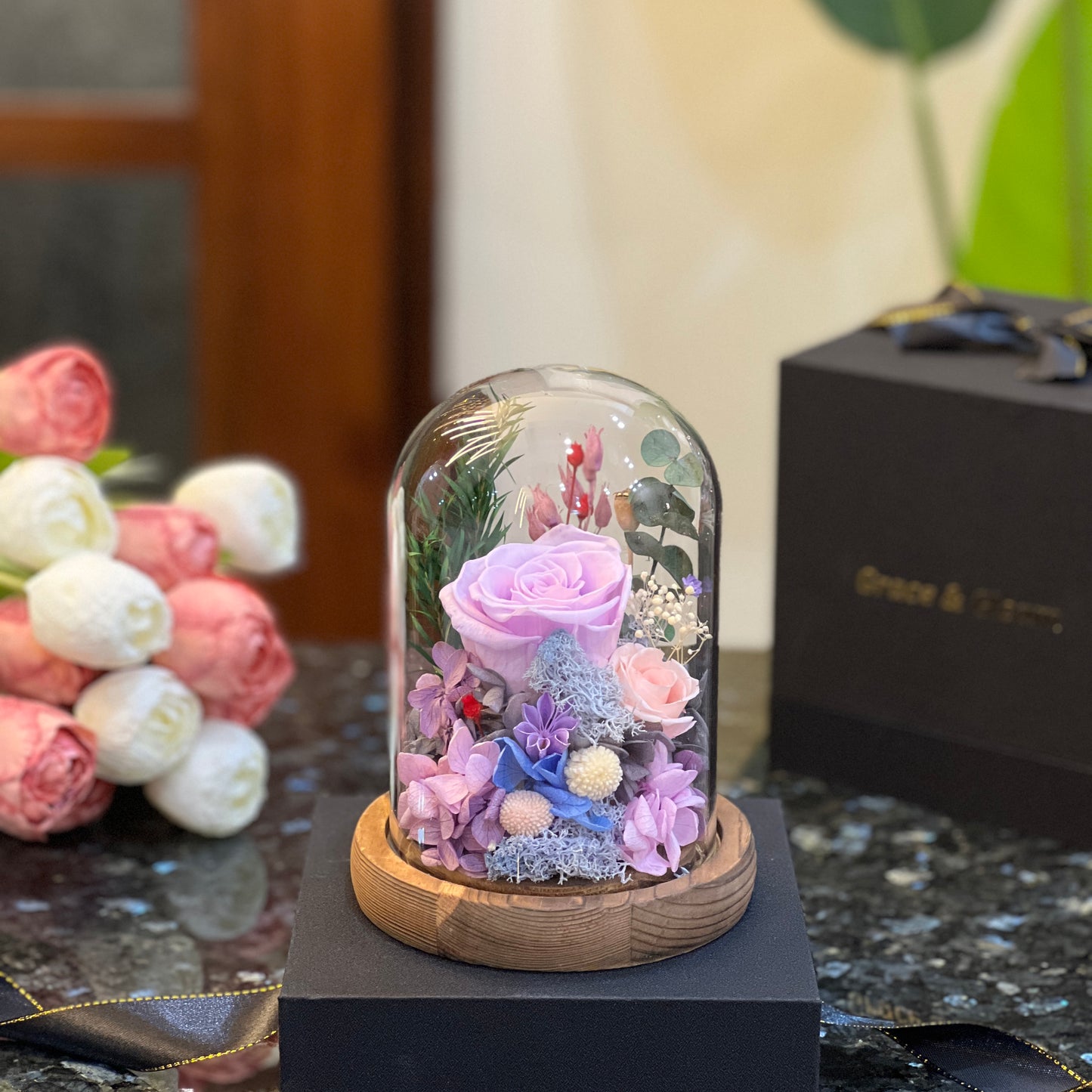 Forever Flowers Dome - Purple