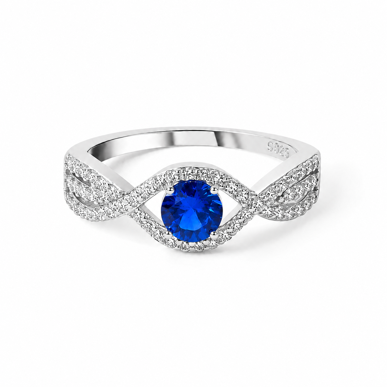 Infinite Love Ring in 925 silver with deep blue zircon stone Pakistan