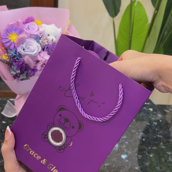 Unboxing Blush Heart Ring Teddy Bear Gift Set — hidden ring reveal and forever rose box
